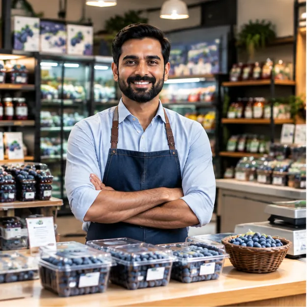 Entrepreneur in a berry retail business